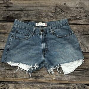 Levis 527 Low Boot Cut Denim Shorts Women's Size 32 Blue